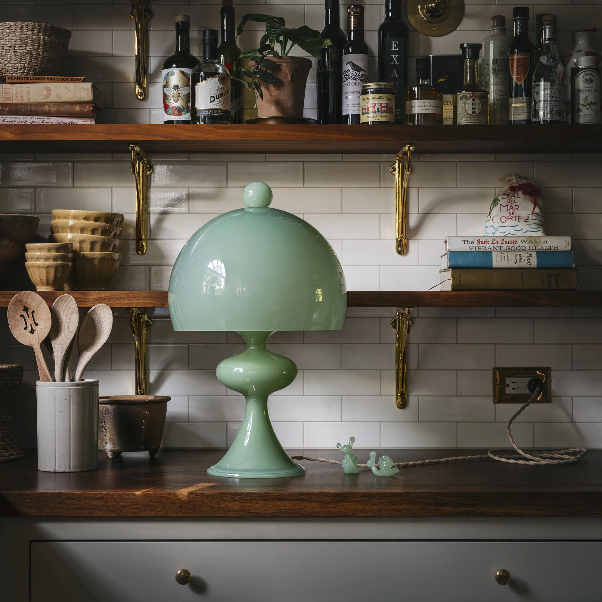 JH Bobine Glass Lamp in Soft Green — Jessica Helgerson Interior Design